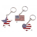 12 pcs USA Flag Print Key Chain - KC-K001